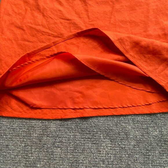 Talbots Skirt Womens 16P Orange  A-Line Pure Irish Linen‎ Lined Business casual - Picture 5 of 12